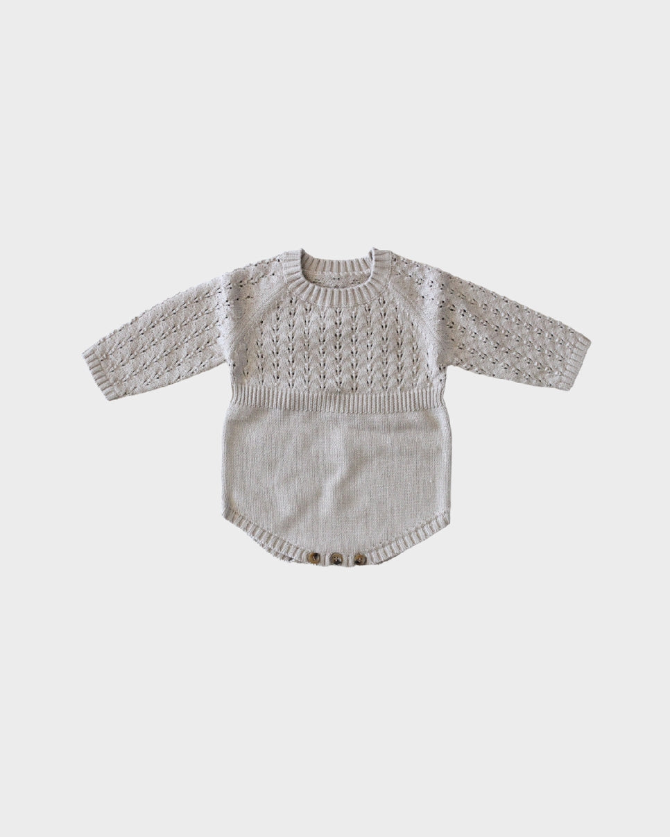 Baby Knit Romper | Beige