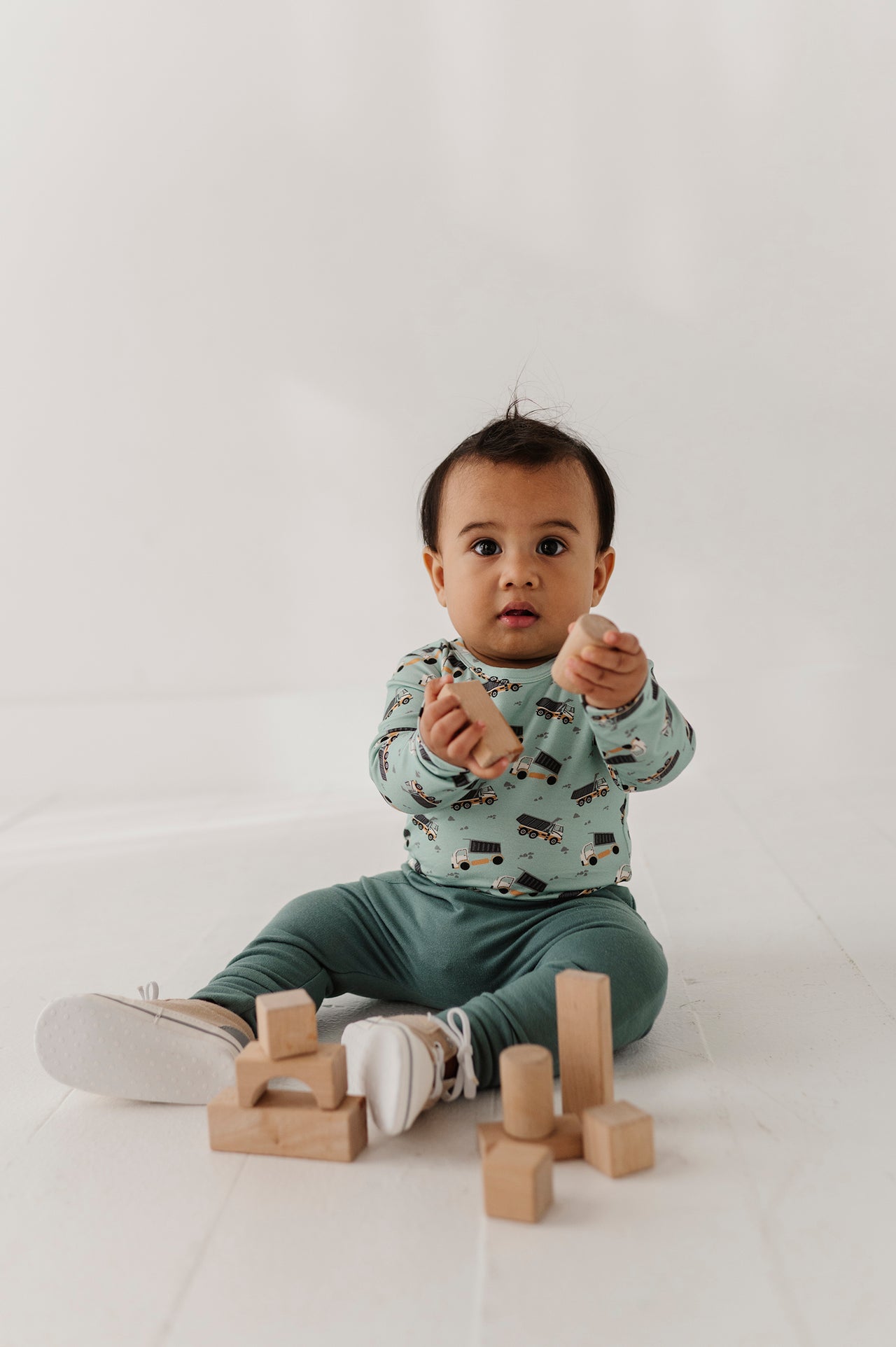Baby Boy Long Sleeve Bodysuit | Dump Trucks