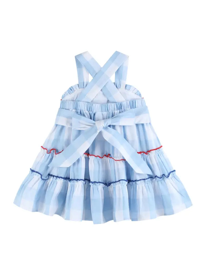 Blue Gingham Layered Sundress