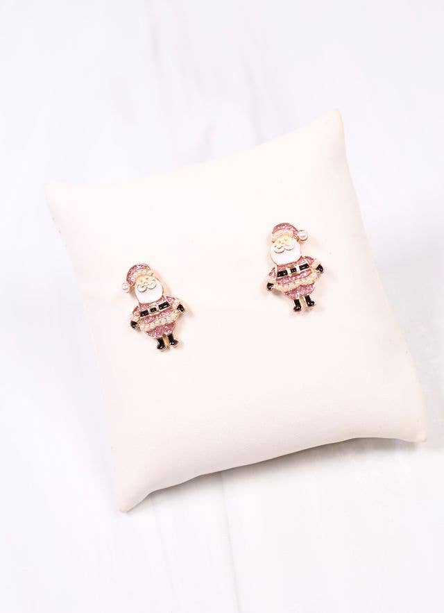 Cheery Santa Stud Earring