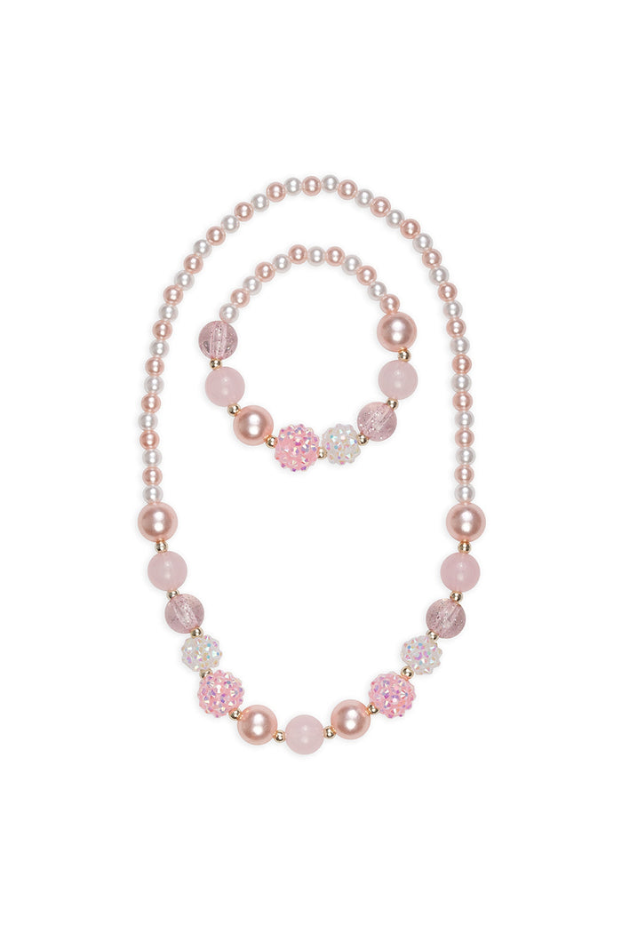 Pearly Pink Necklace & Bracelet Set