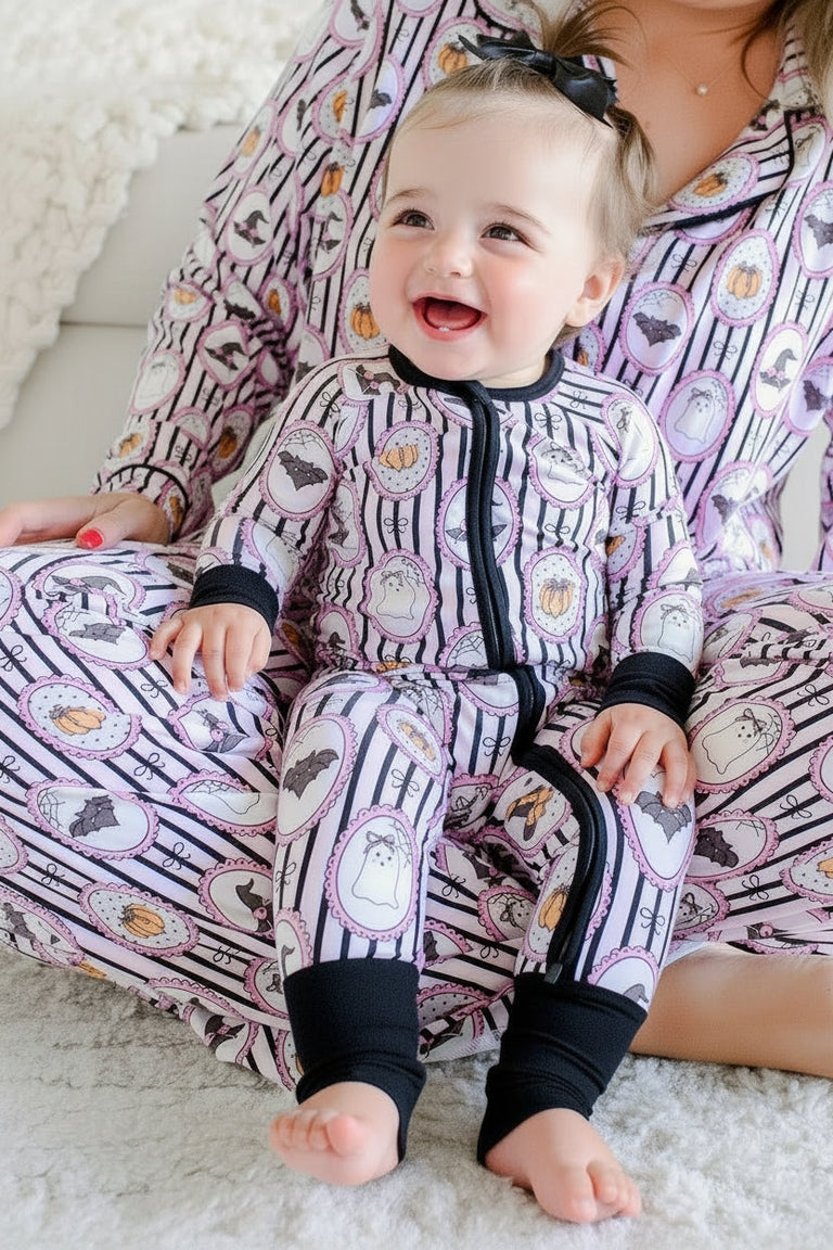 Halloween Glow-in-The-Dark Convertible Bamboo Zip Romper | Galloween