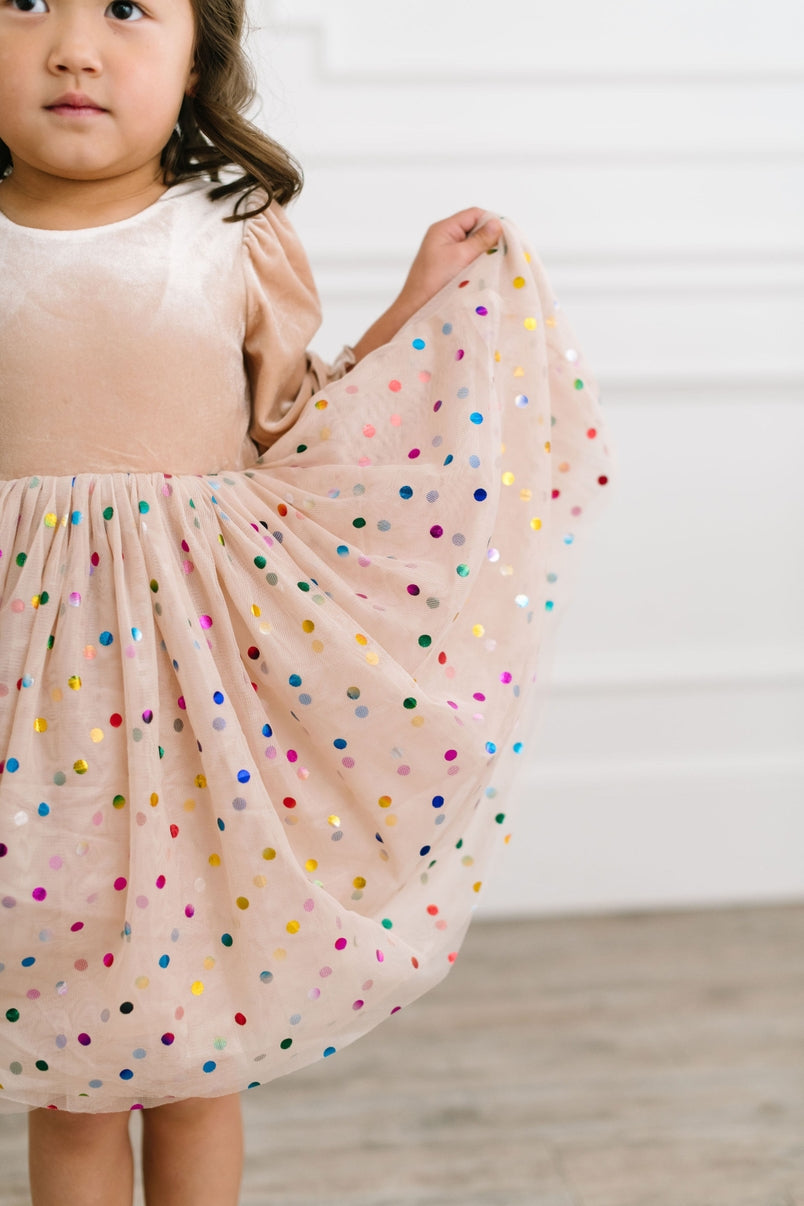 Diana Dress in Confetti Cream