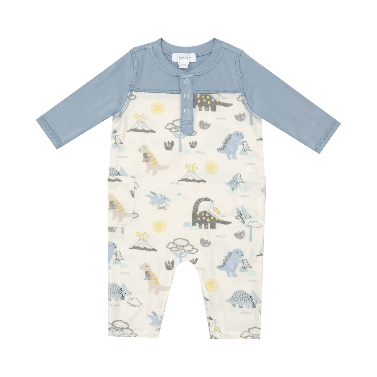 Romper With Contrast Sleeves |  Baby Love Dinos