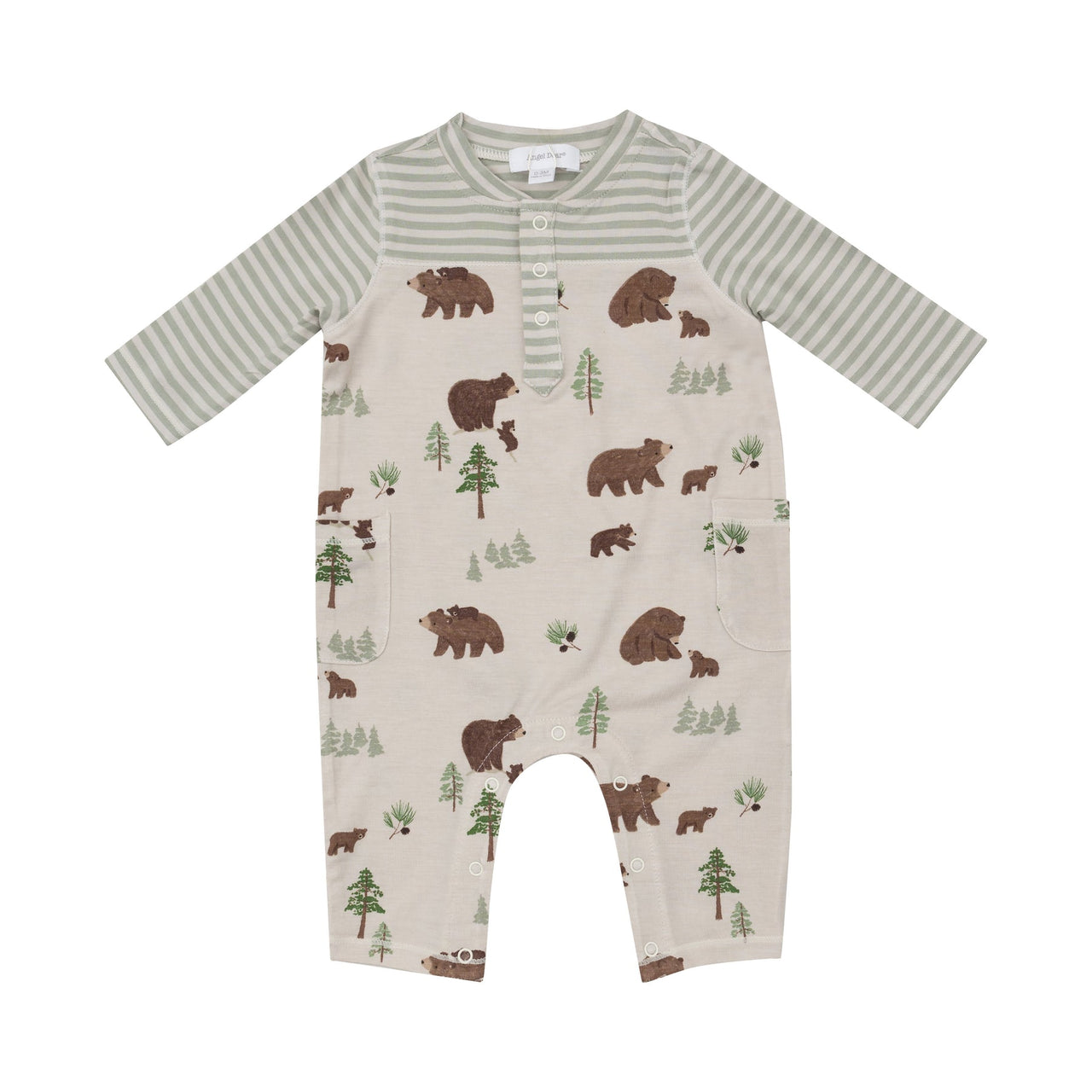 Raglan Henley Romper | Sweet Brown Bears