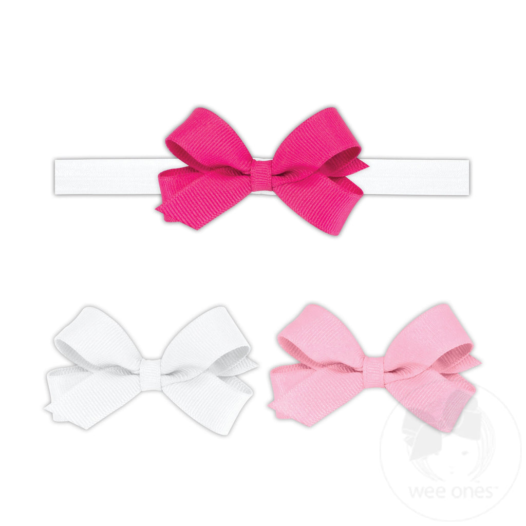 Gift Pack | Three Tiny Grosgrain Hair Bows and One Add-A-Bow Band