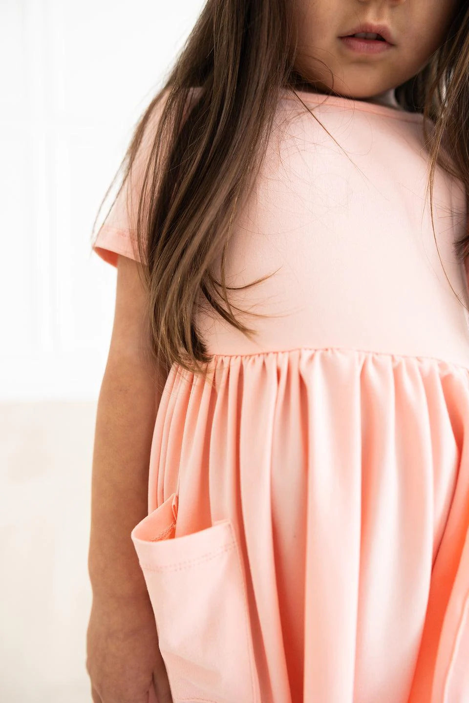 Peach Pocket Twirl Dress