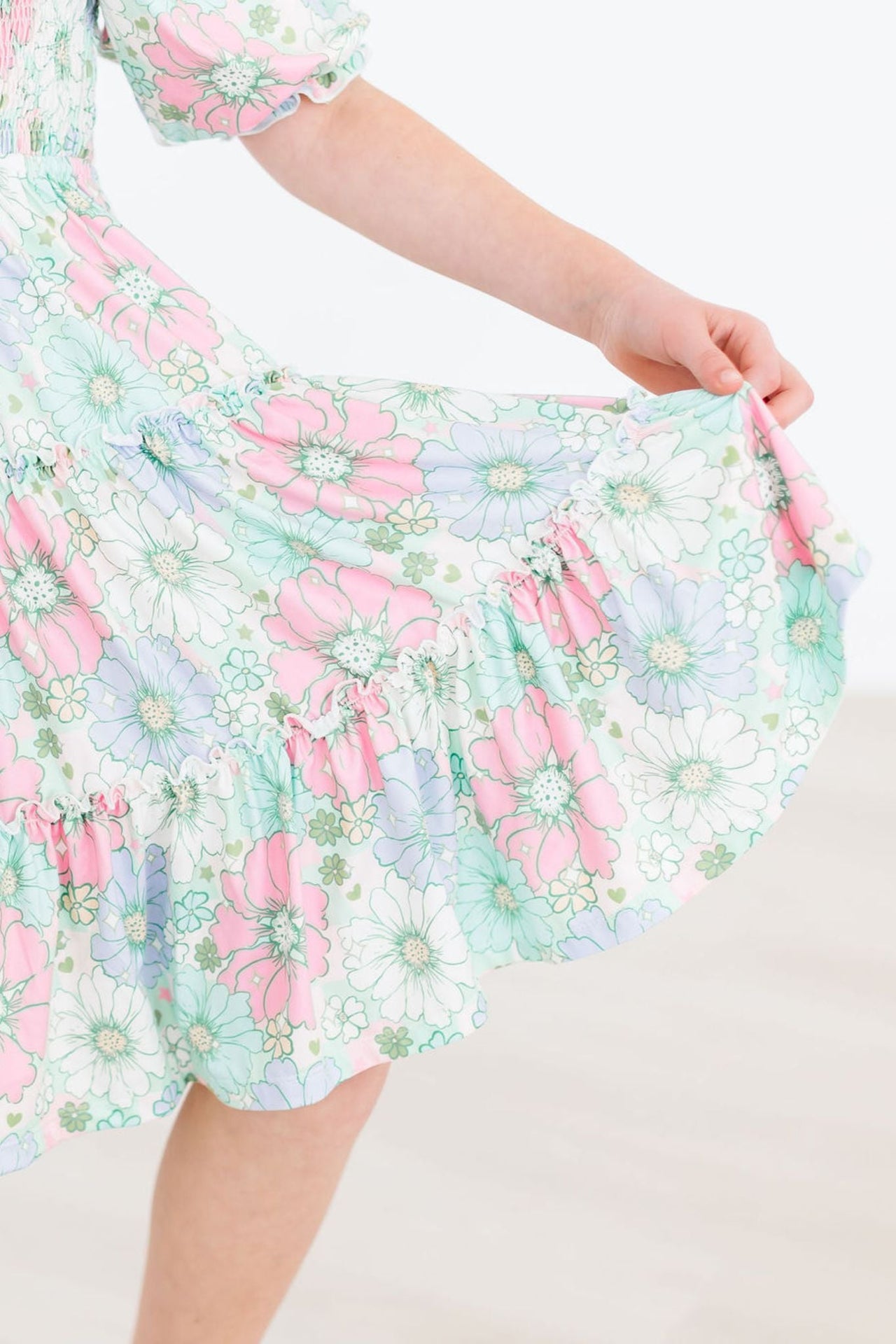 Minty Meadows Smocked Ruffle Dress **FINAL SALE**