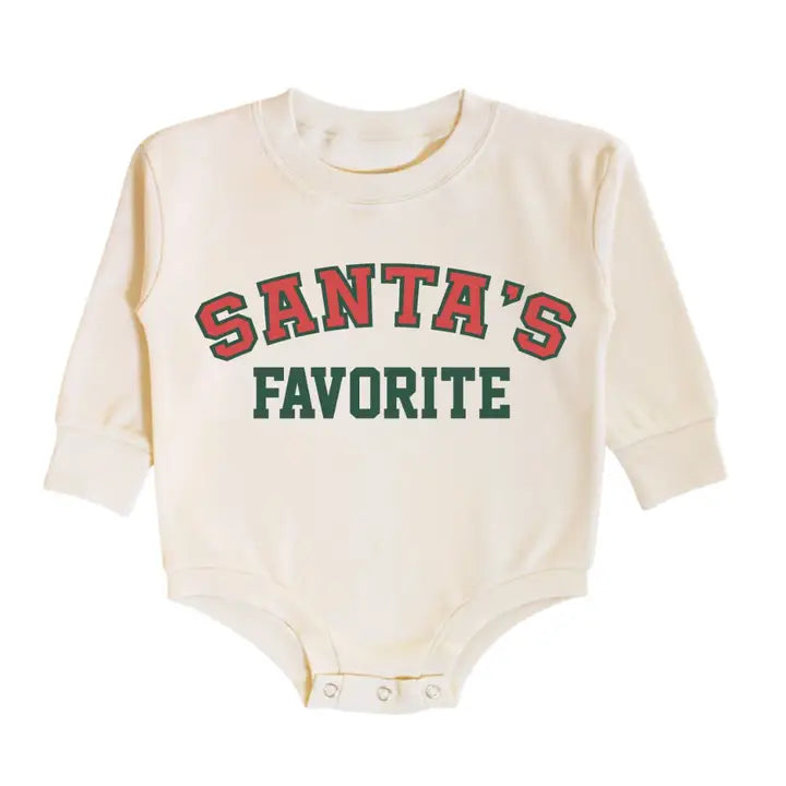 Santa's Favorite Christmas Long Sleeve Romper