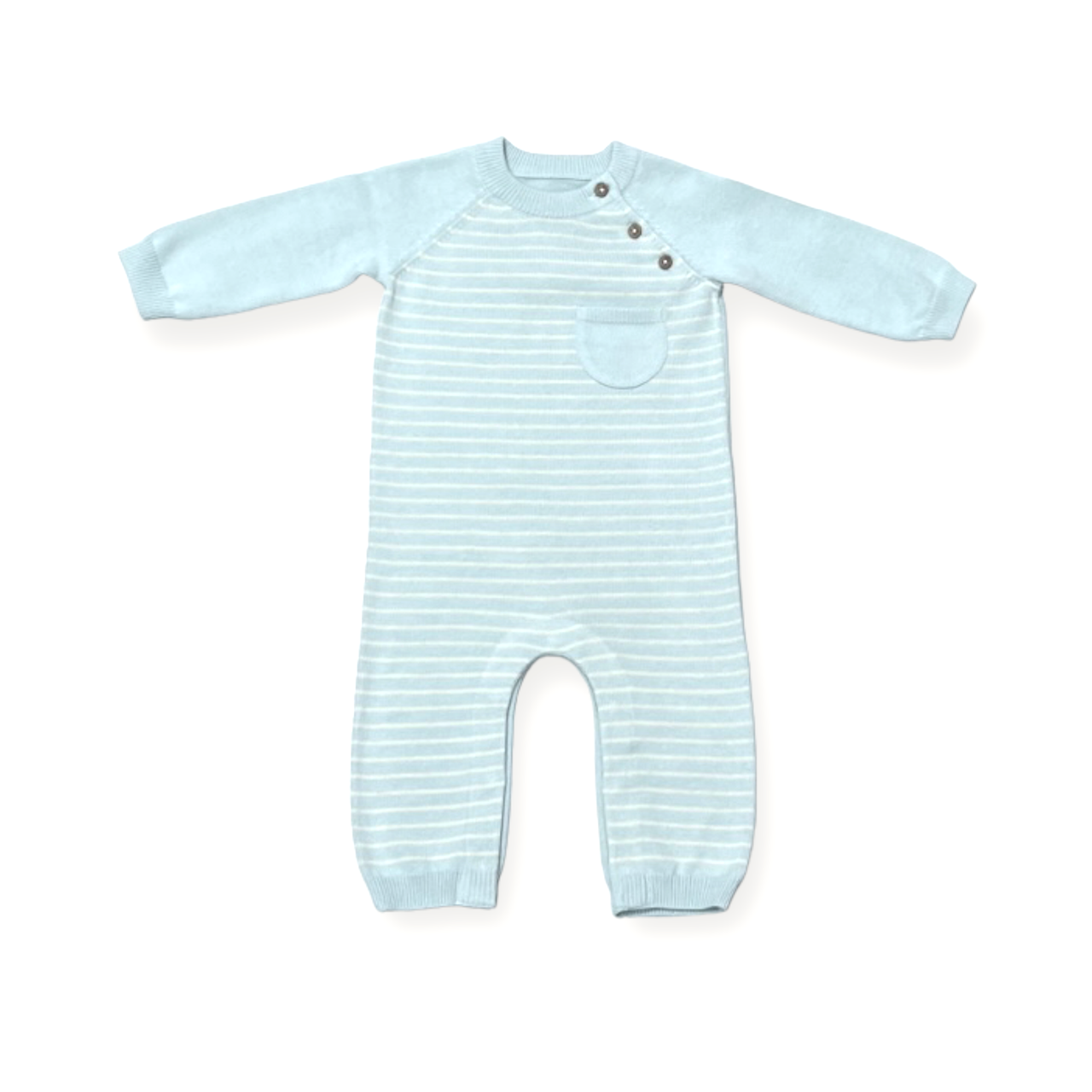 Milan Side Button & Pocket Knit Baby Jumpsuit (Organic)