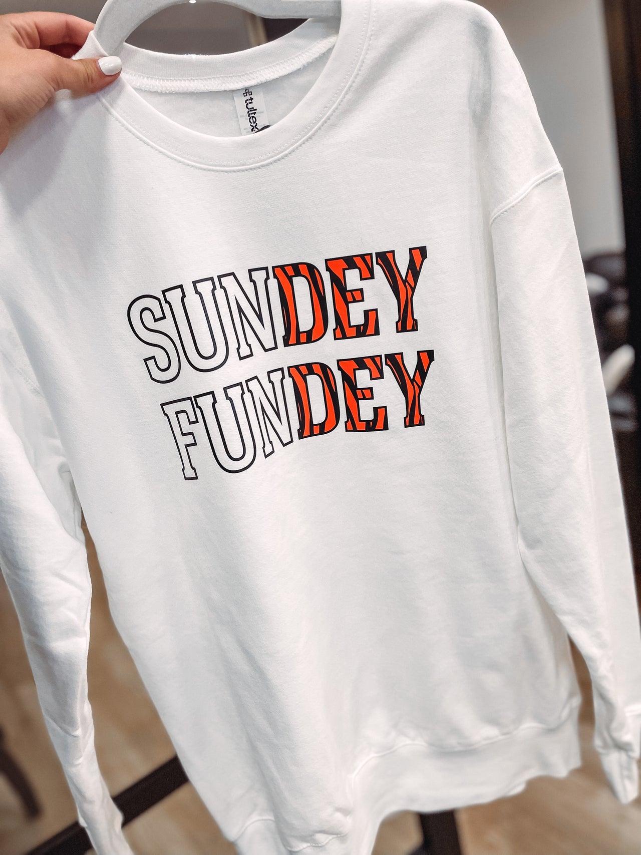 SunDEY FunDEY Adult Crewneck Sweatshirt | White