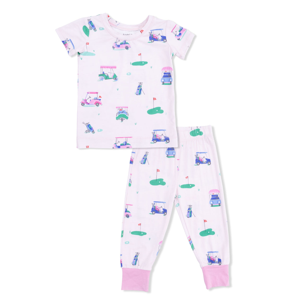 Short Sleeve Loungewear Set | Vintage Golf Carts Pink