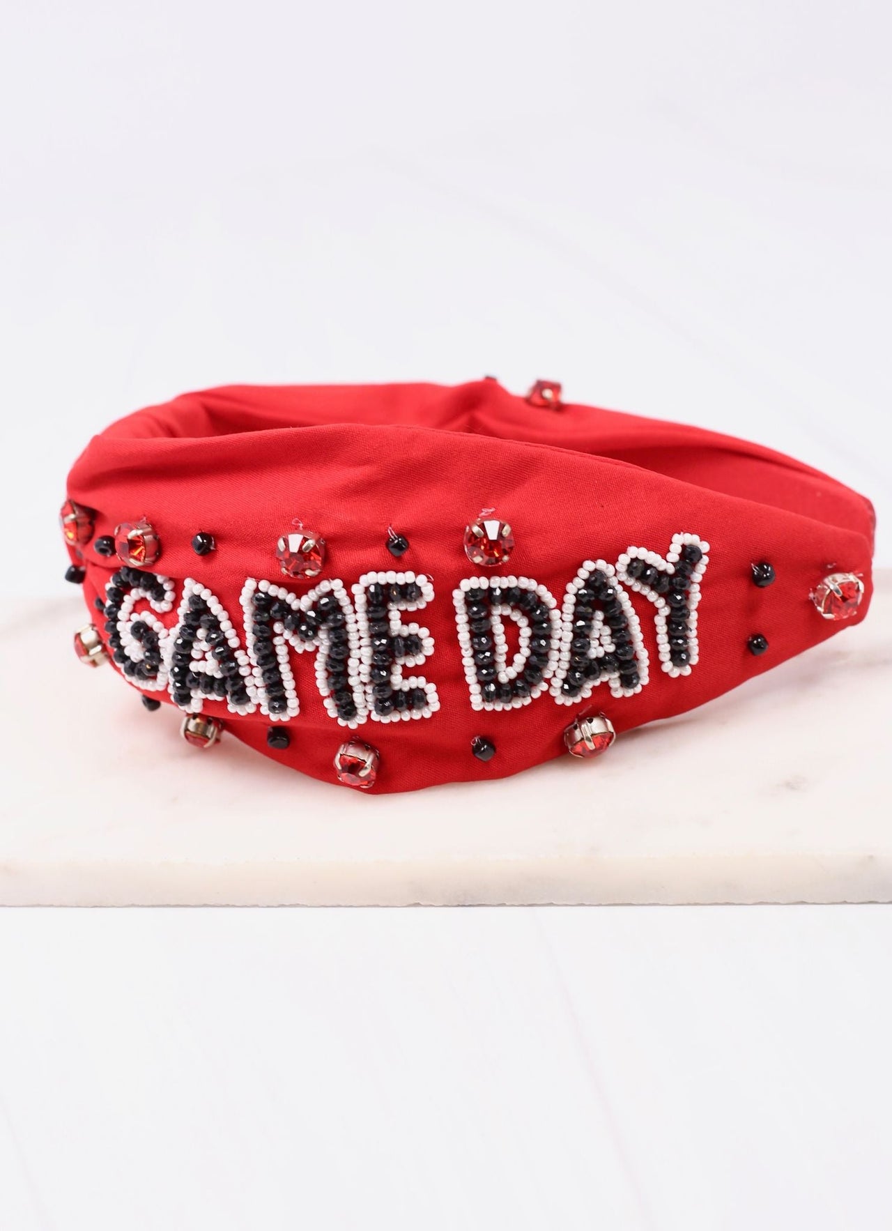 Game Day Embellished Headband | Red Black