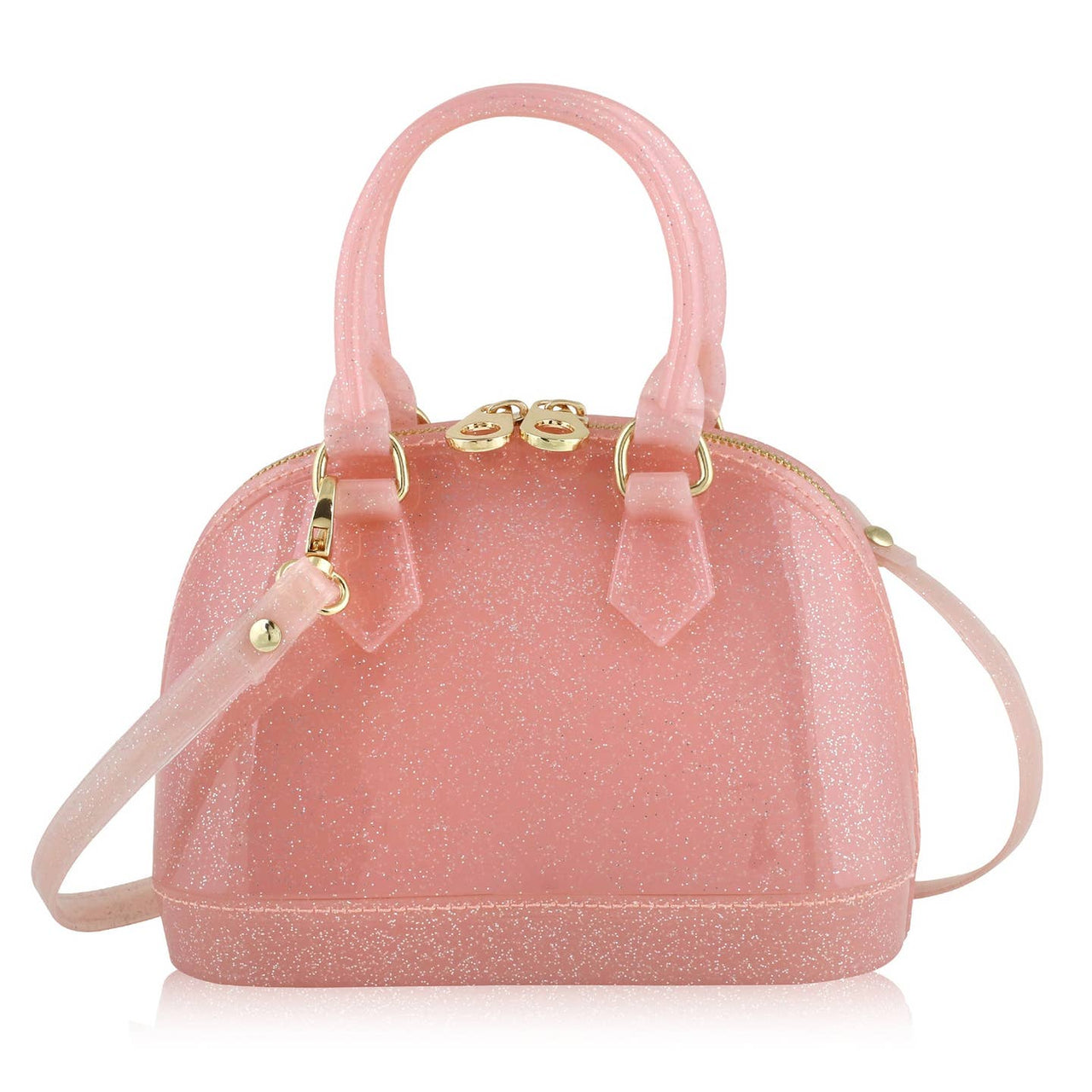 Cate Jelly Bag | Light Pink Sparkle with Over the Rainbow Charm