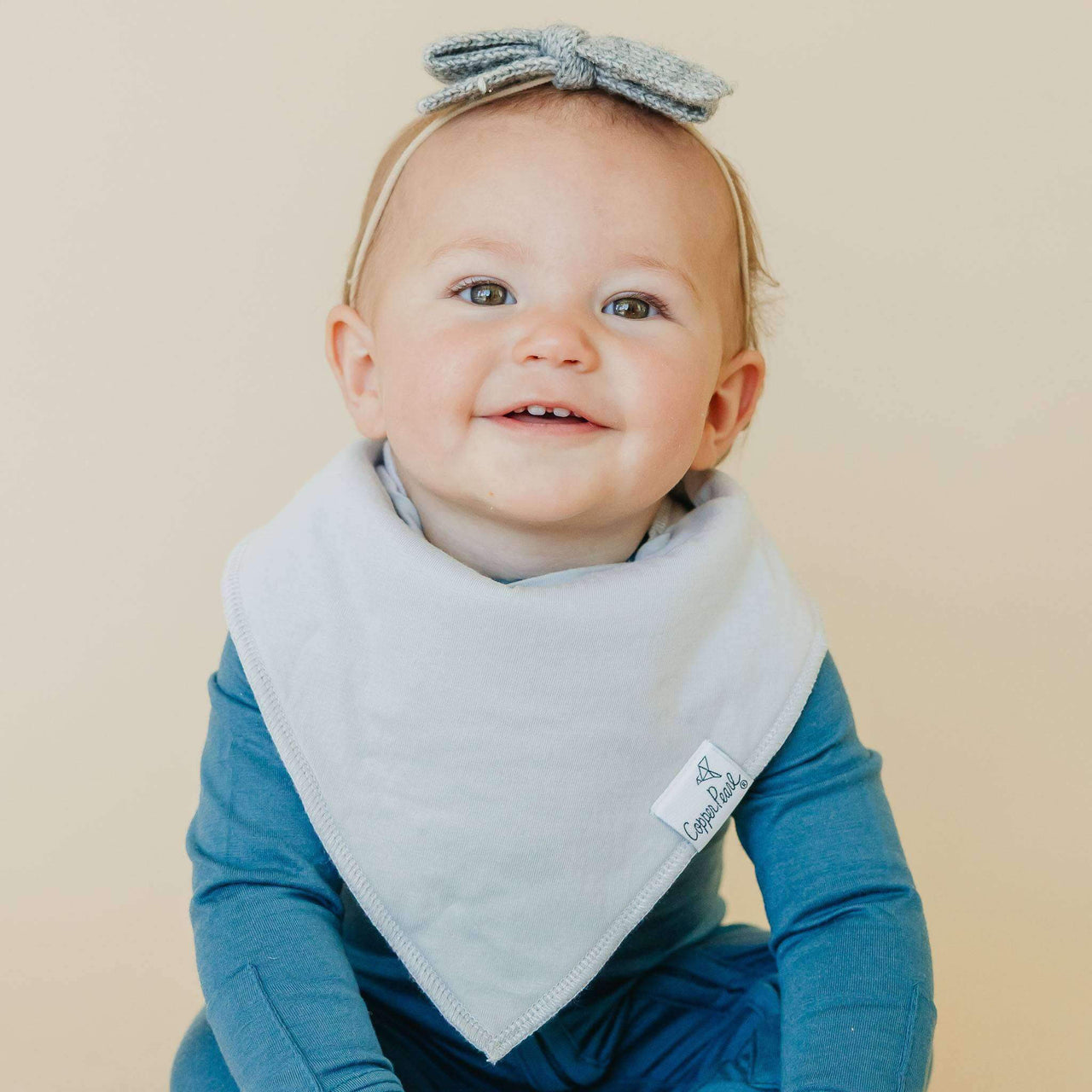 Gray Basics Baby Bandana Bibs