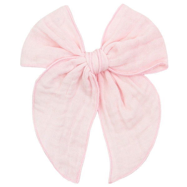 BLUSH CLOUD MUSLIN™ HEIRLOOM BOW - SMALL PIGTAIL SET