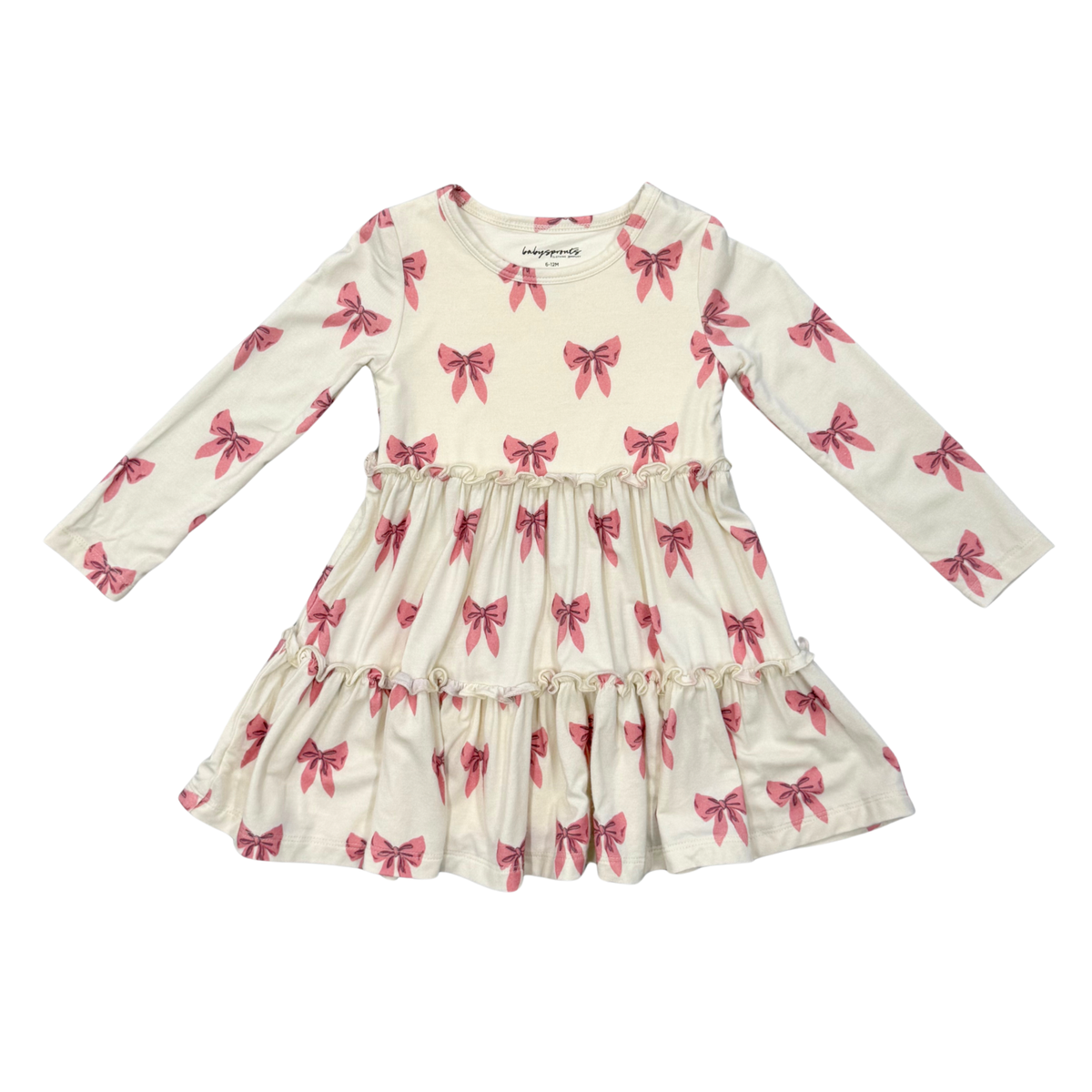 Girl's Long Double Tiered Dress | Rose Elegance Bows
