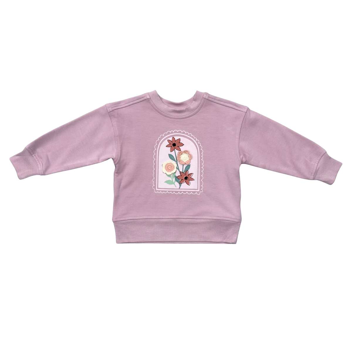 Boxy Sweatshirt | Crochet Flower