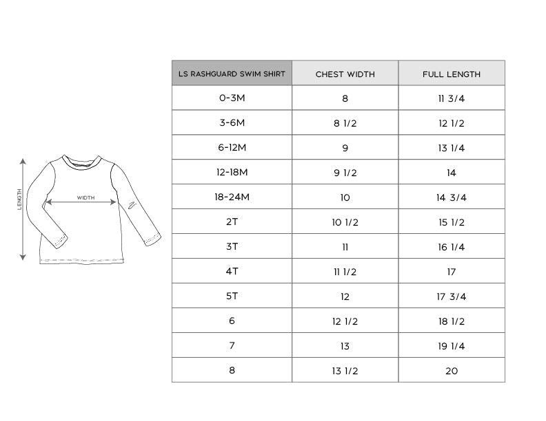 Boy's Long Sleeve Rash Guard Swim Shirt | Fish