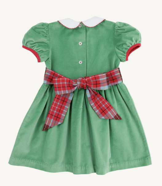Cindy Lou Sash Dress | Kiawah Kelly Green with Worth Avenue White & Wilson Pier Plaid