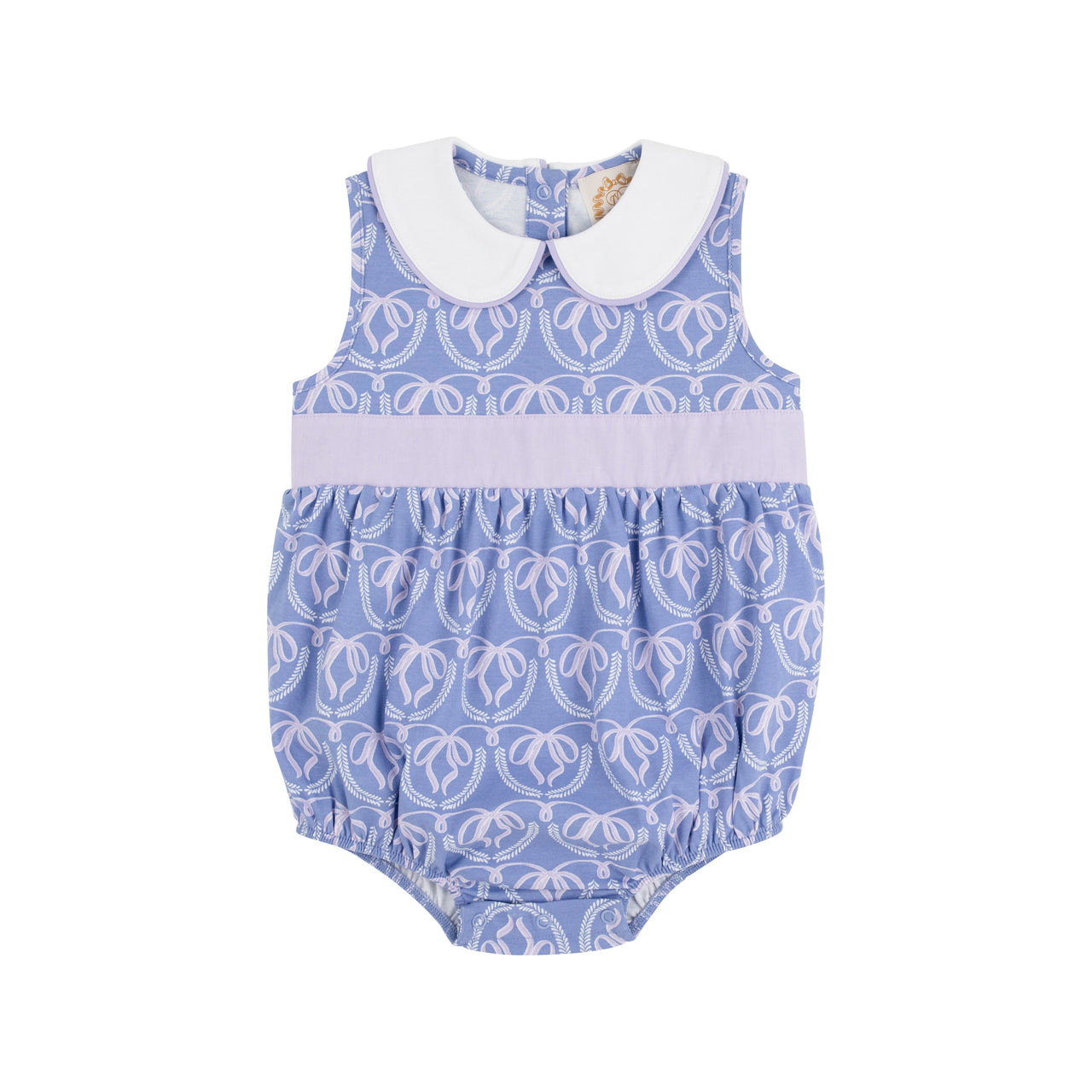 Sleeveless Cindy Lou Sash Bubble Beale Street Bows with Lauderdale Lavender & Worth Avenue White Collar