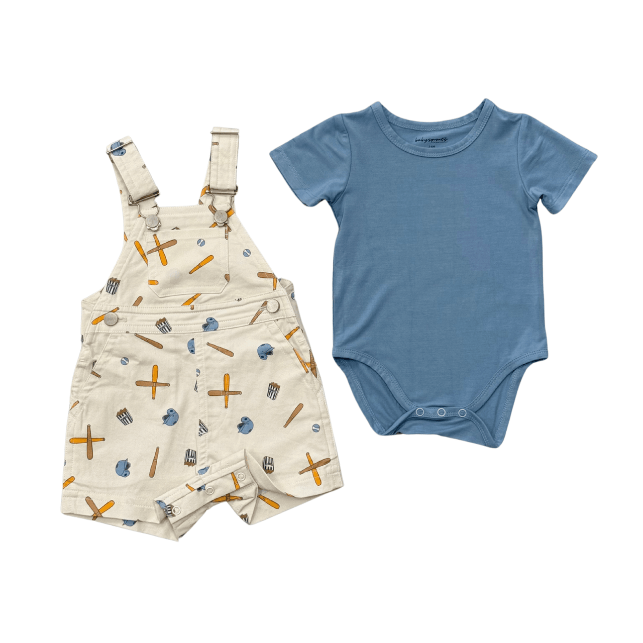 Baby Cotton Overalls Set | Baseball