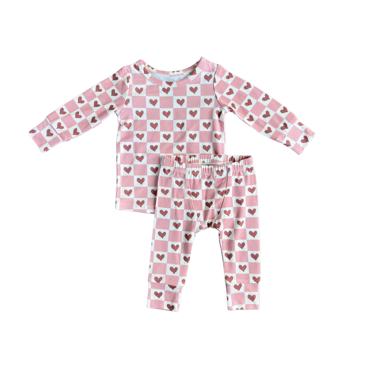 Lounge Set | Girl's Checkered Hearts