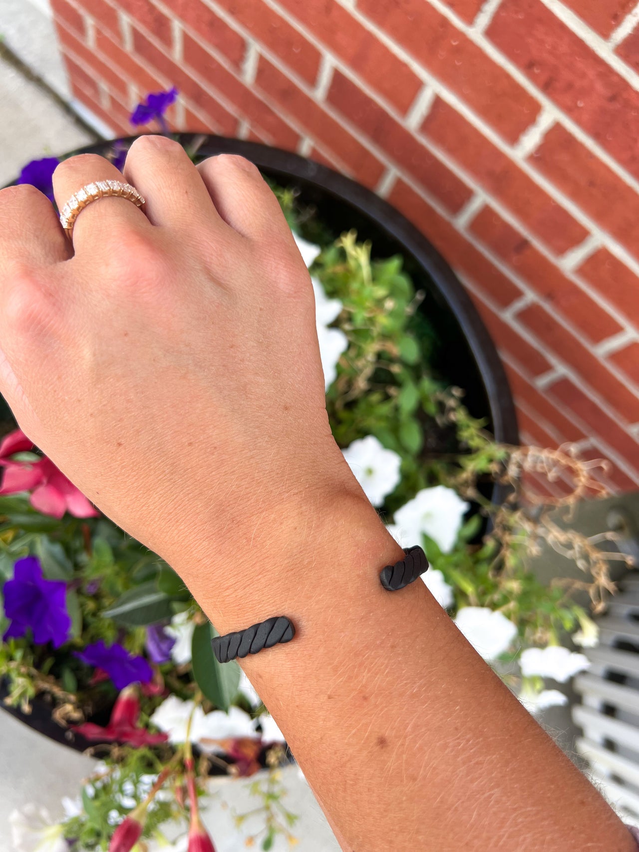 Matte Black Flat Twist Cuff Bracelet