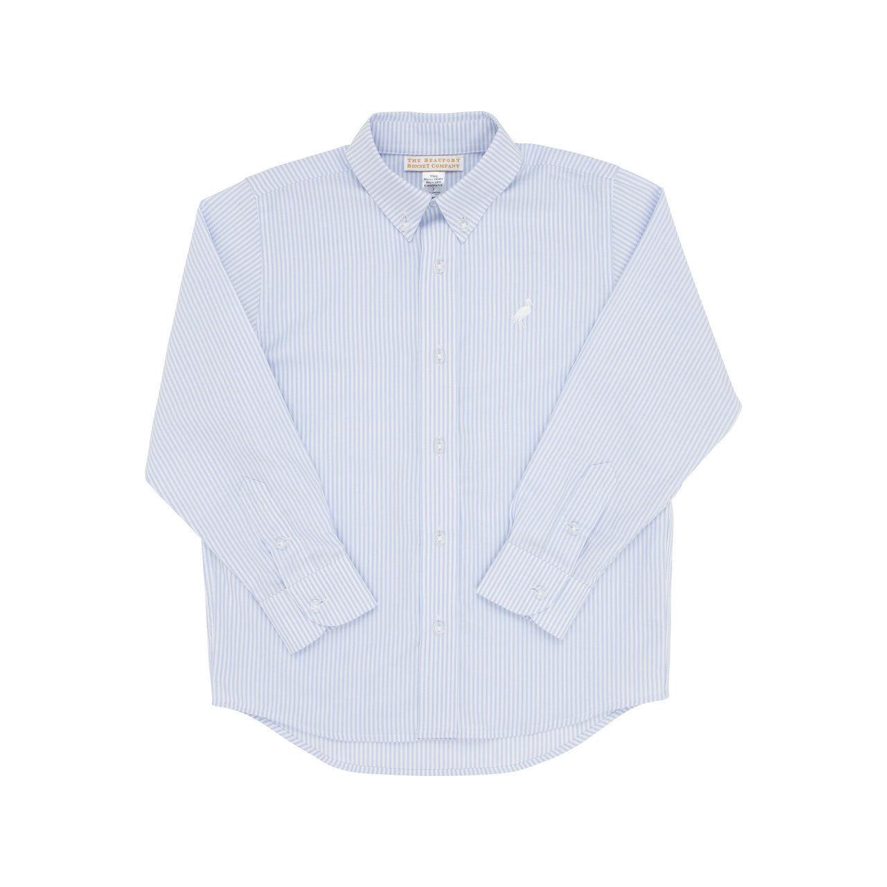 Dean's List Dress Shirt | Buckhead Blue Oxford Stripe with Worth Avenue White Stork