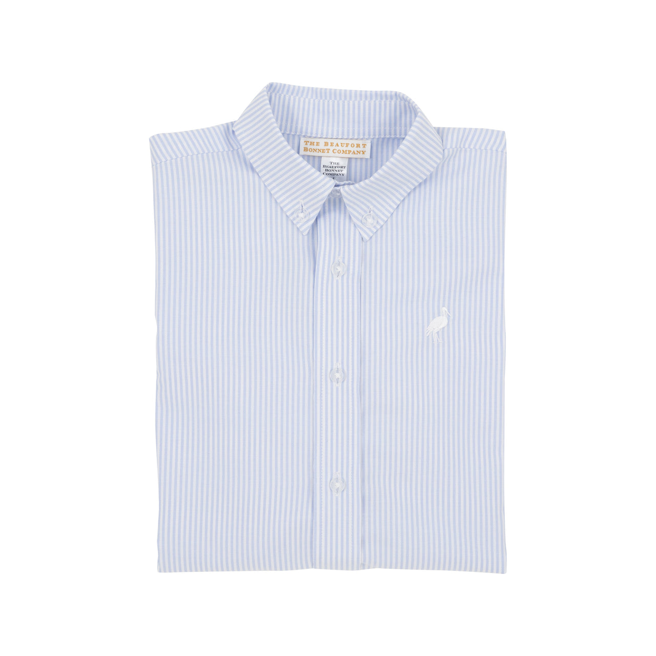 Dean's List Dress Shirt | Buckhead Blue Oxford Stripe with Worth Avenue White Stork