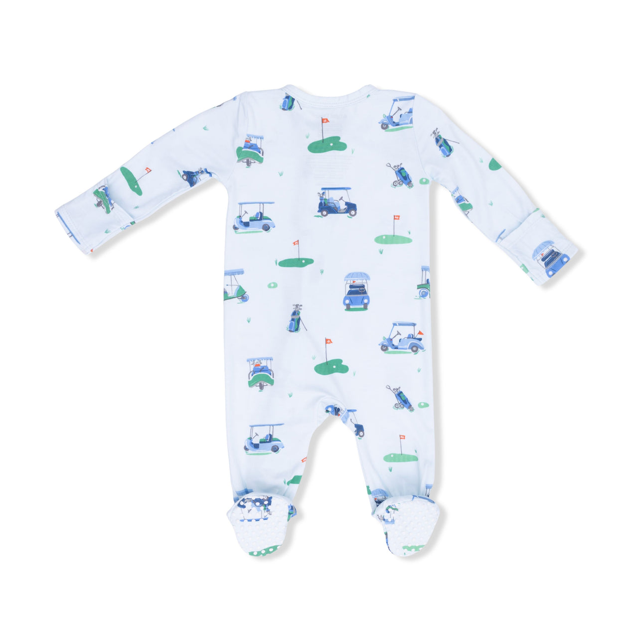 2-Way Zipper Footie | Vintage Golf Carts Blue