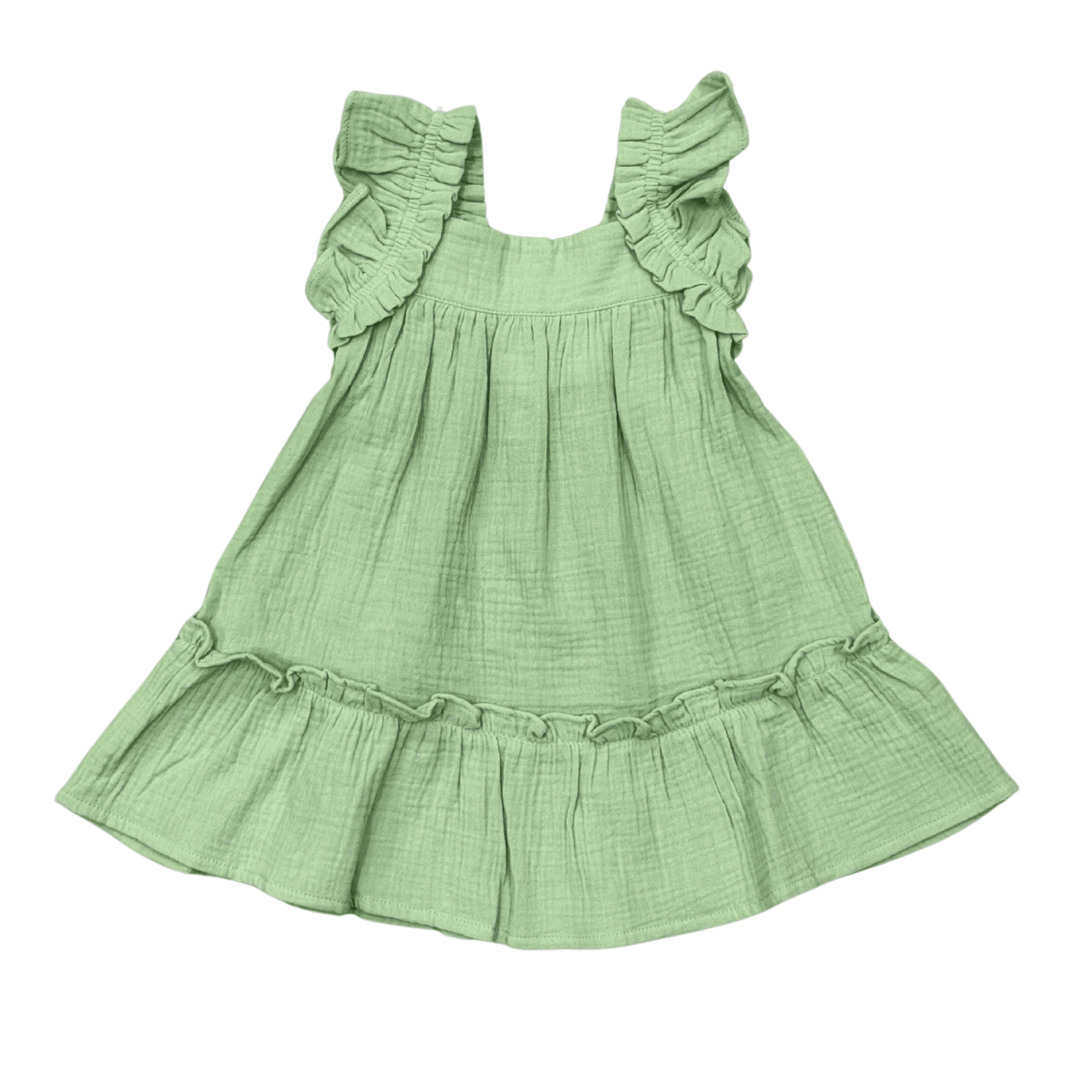 Girl's Drop-Waist Peplum Dress | Summer Green