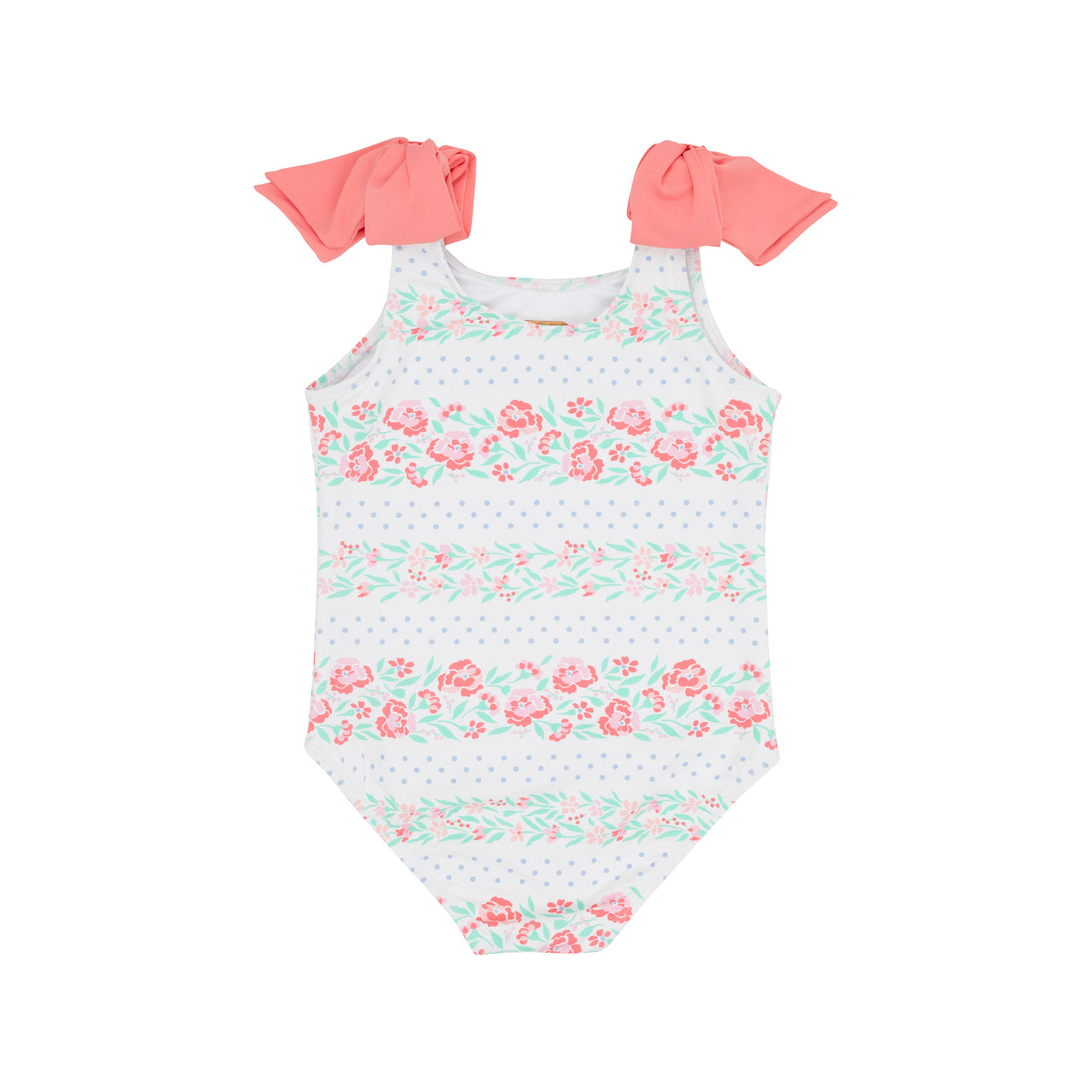 Edisto Beach Bathing Suit | Gasparilla Garlands With Parrot Cay Coral Bows