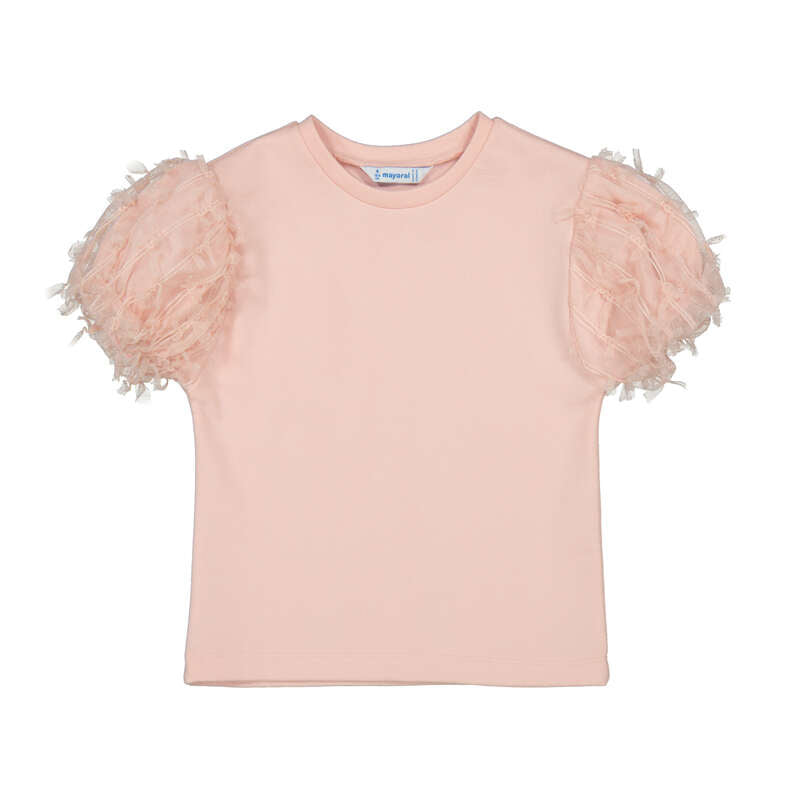 Girl's Tulle T-Shirt | Light Pink