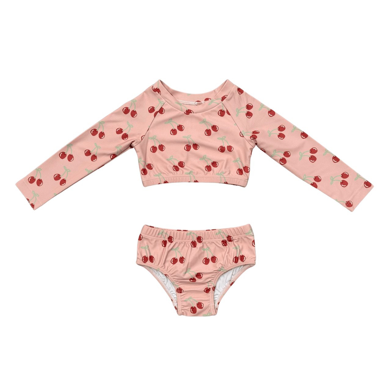 Girl's Crop Two-Piece Swimsuit | Cherries