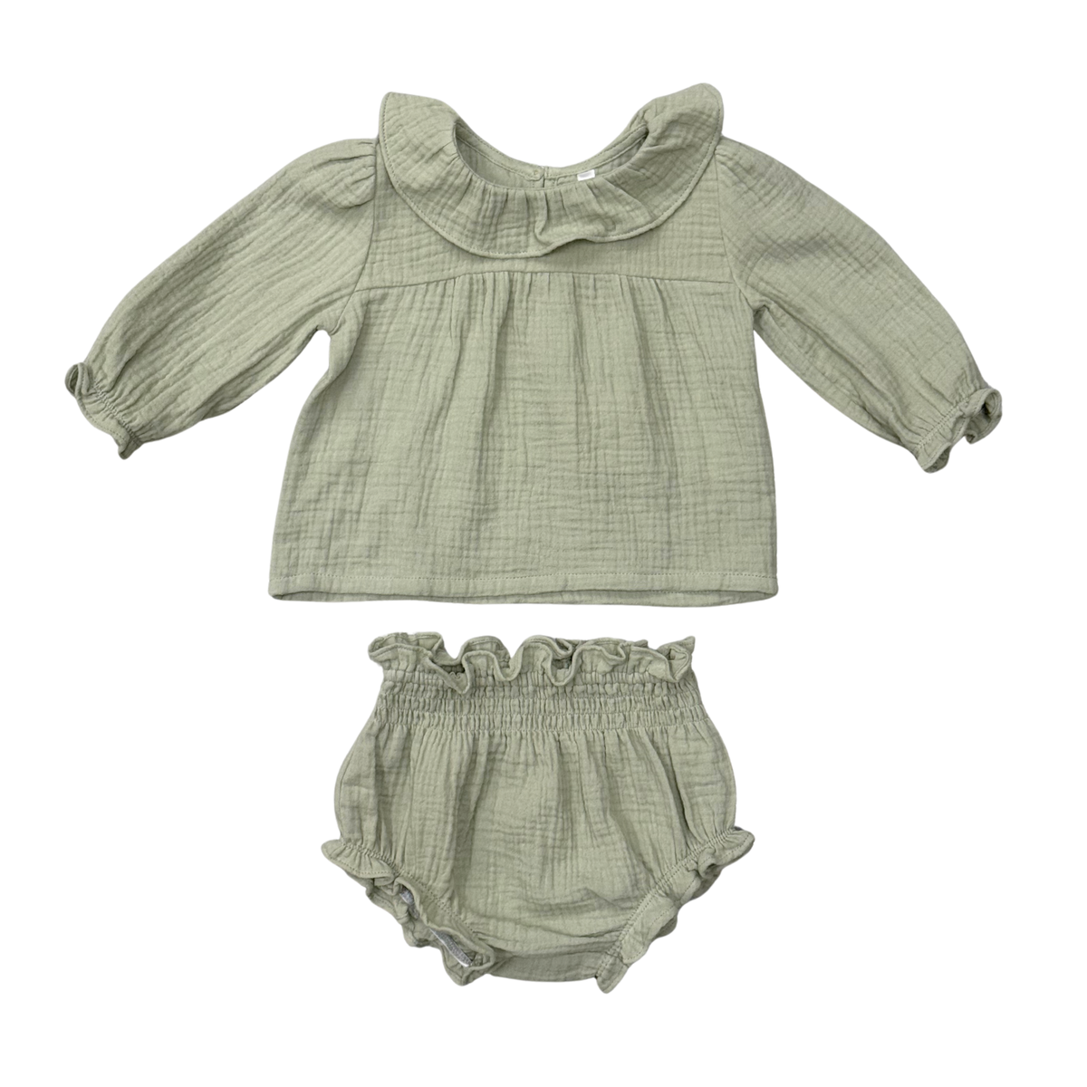 Girl's Gauze Blouse Set | Sage