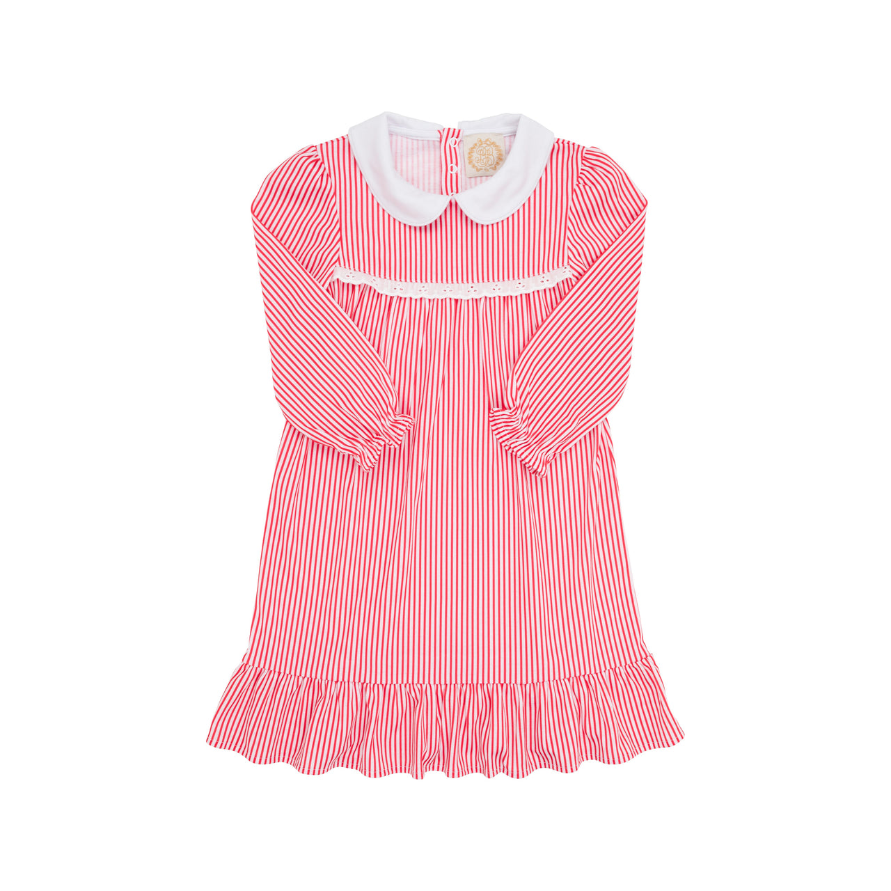 Goldie Locks Nightgown | Richmond Red Stripe with Worth Avenue White Piping ** FINAL SALE **