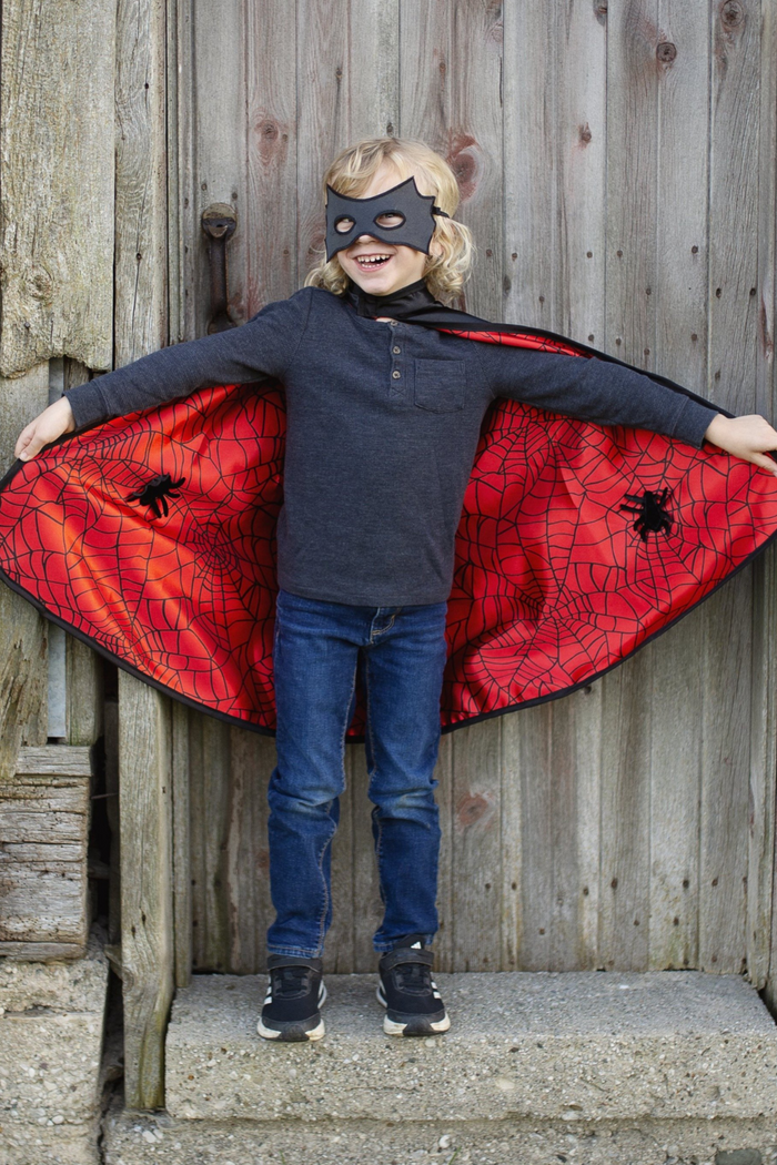 Spider Bat Reversible Cape and Mask | Size 3/4