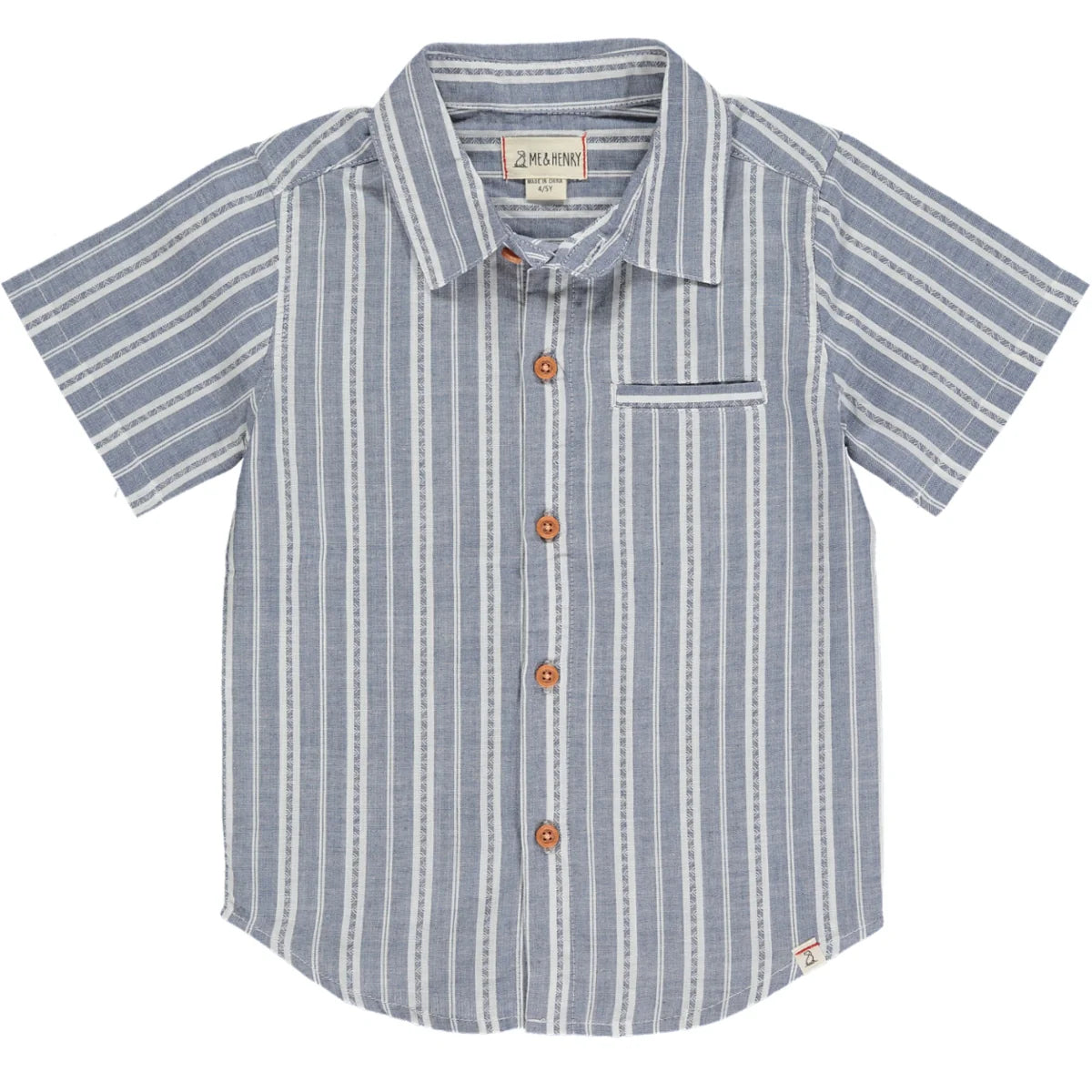 Newport Woven Shirt | Blue White Stripe