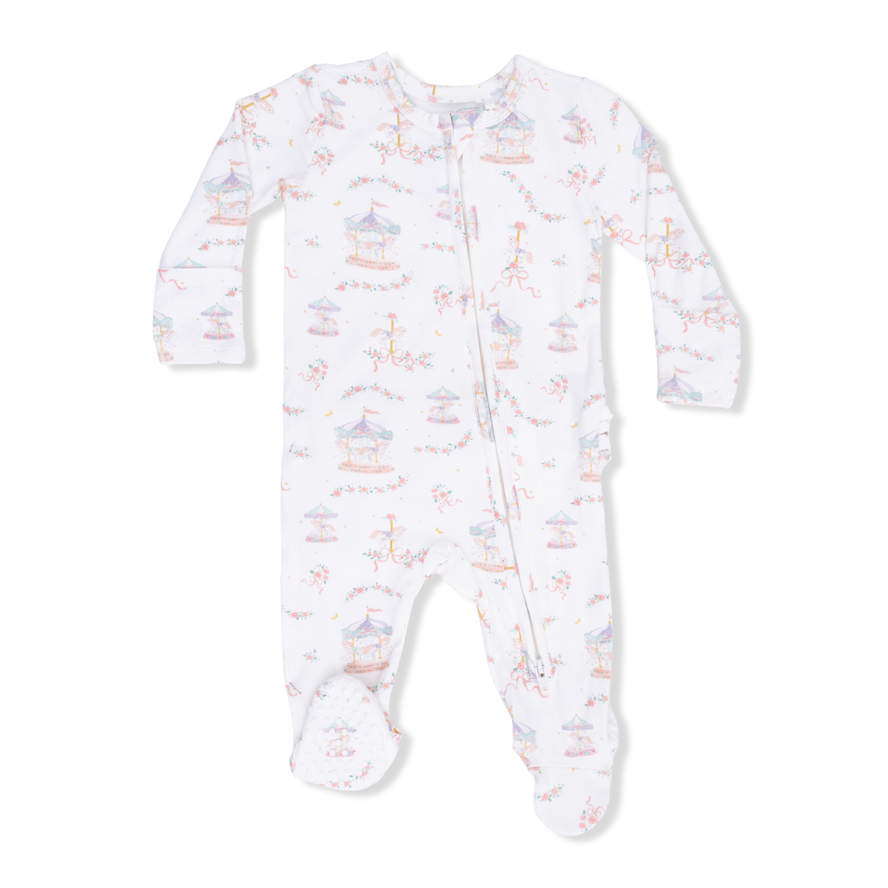 Ruffle Back Zipper Footie