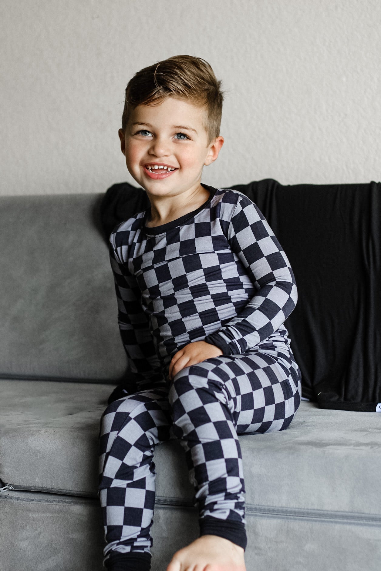 Charcoal Checkers Dream 2 Piece Set