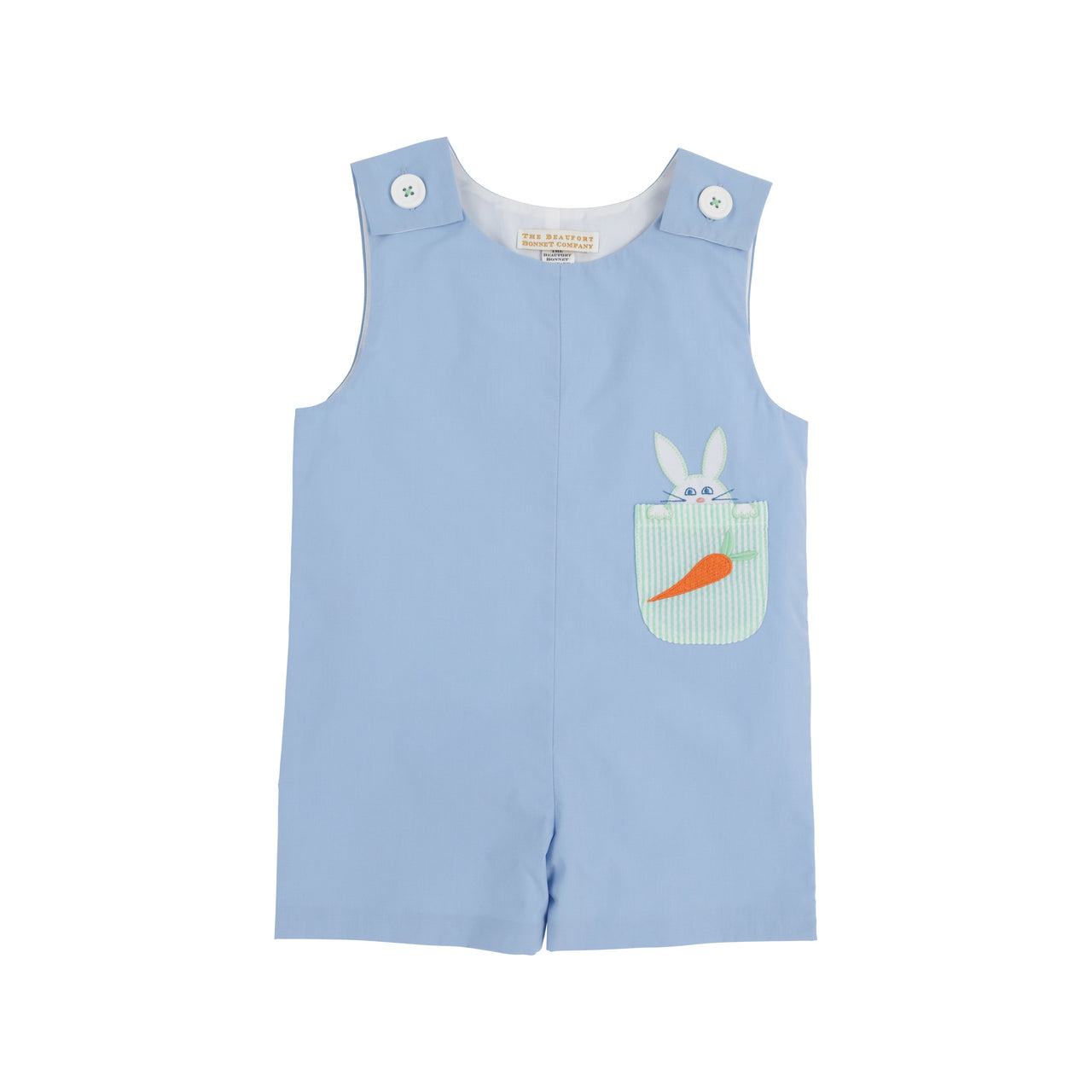 Jack Keene Jon Jon | Beale Street Blue with Grace Bay Green Seersucker & Bunny Applique ** FINAL SALE **