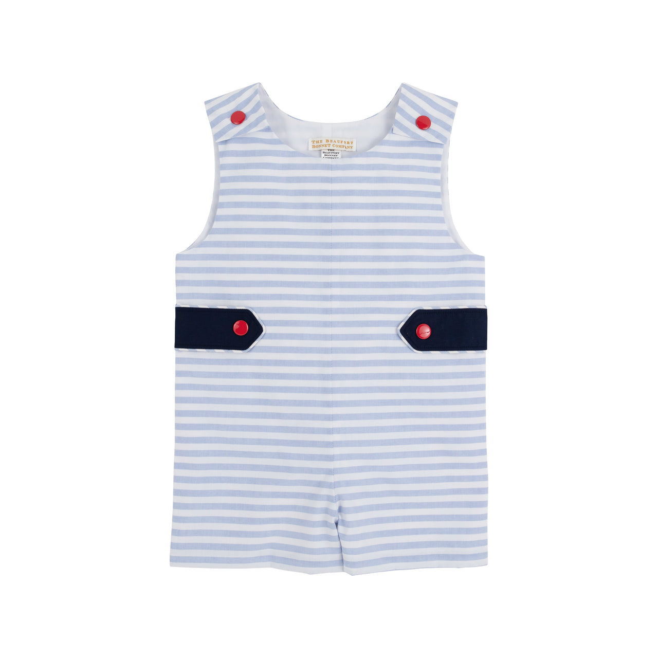 Jack Keene Jon Jon | Park City Periwinkle Stripe with Nantucket Navy & Richmond Red Buttons