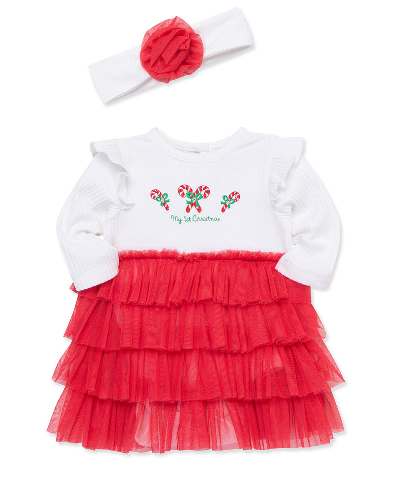 Candy Cane Tutu Bodysuit Dress | My 1st Christmas