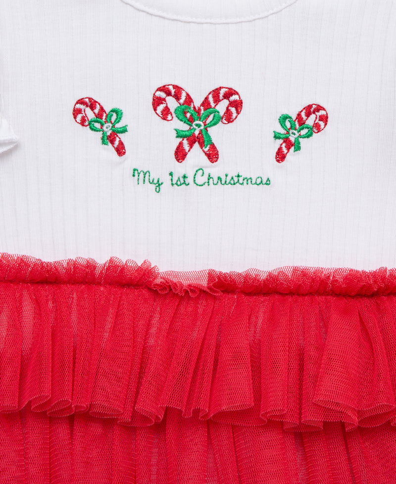 Candy Cane Tutu Bodysuit Dress | My 1st Christmas