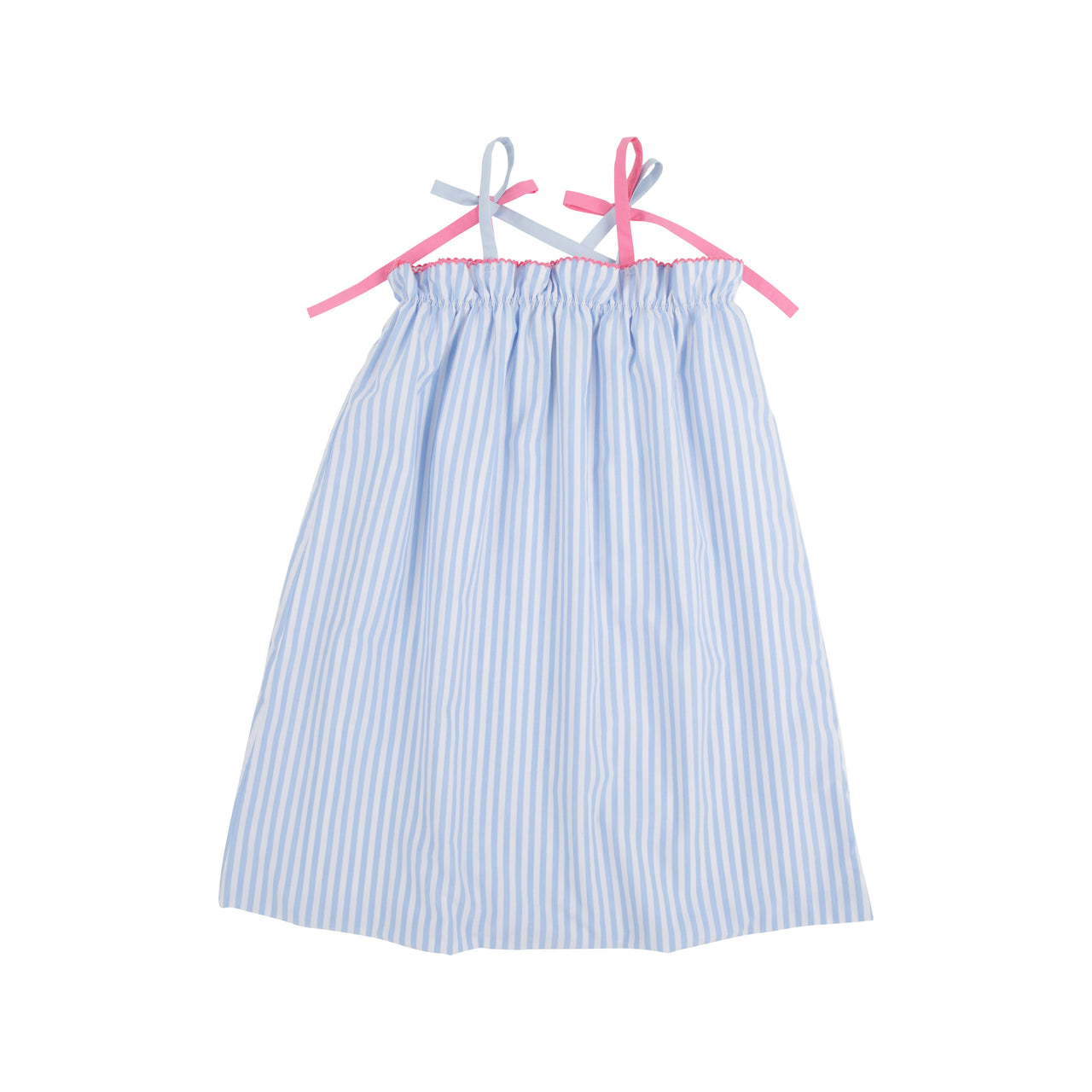Lainey's Little Dress | Beale Street Blue Stripe with Hamptons Hot Pink