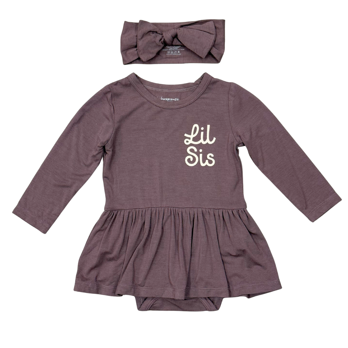 Baby Girl Long Sleeve Bodysuit Dress Set | Lil Sis