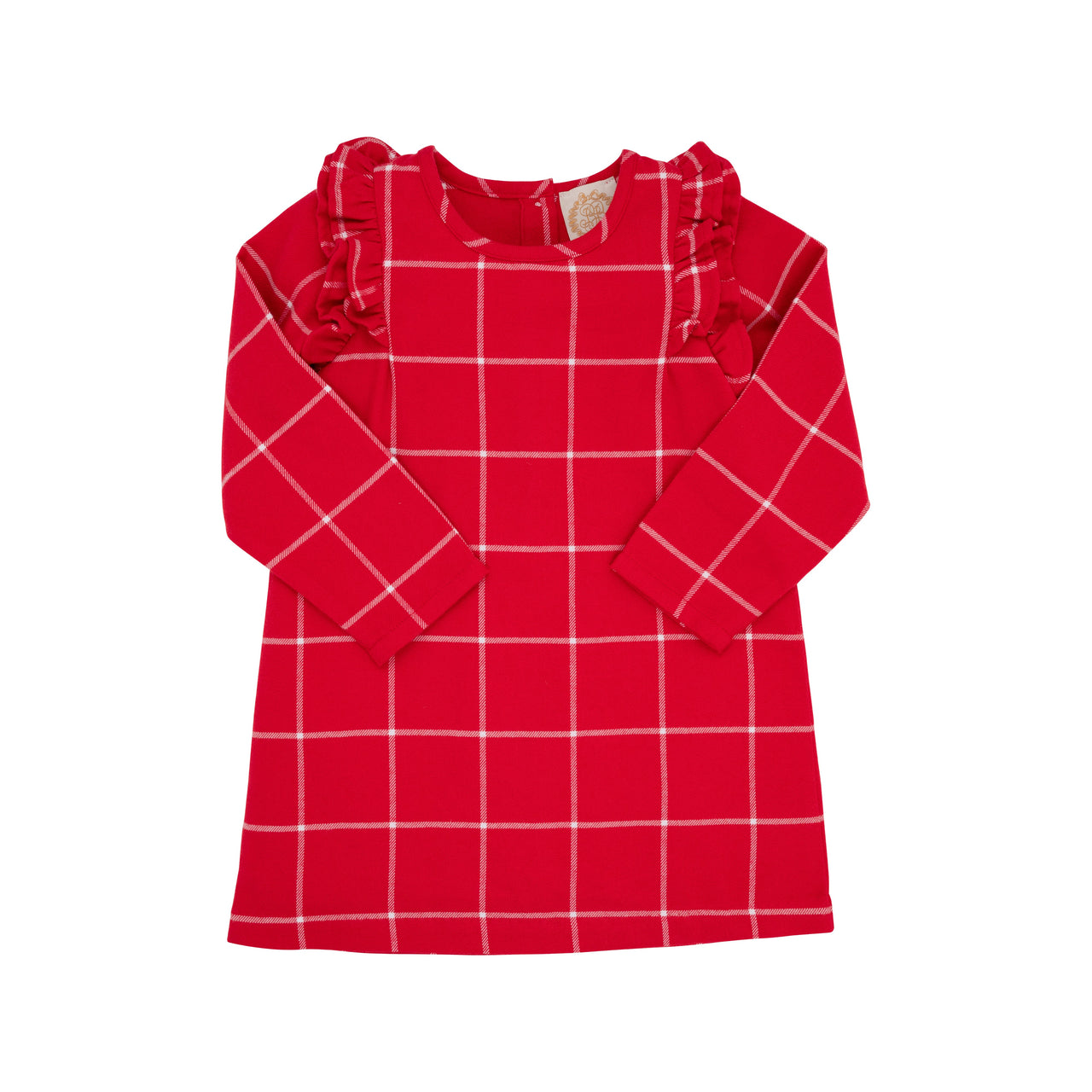 Long Sleeve Ruehling Ruffle Dress Woodland Avenue Windowpane**FINAL SALE**