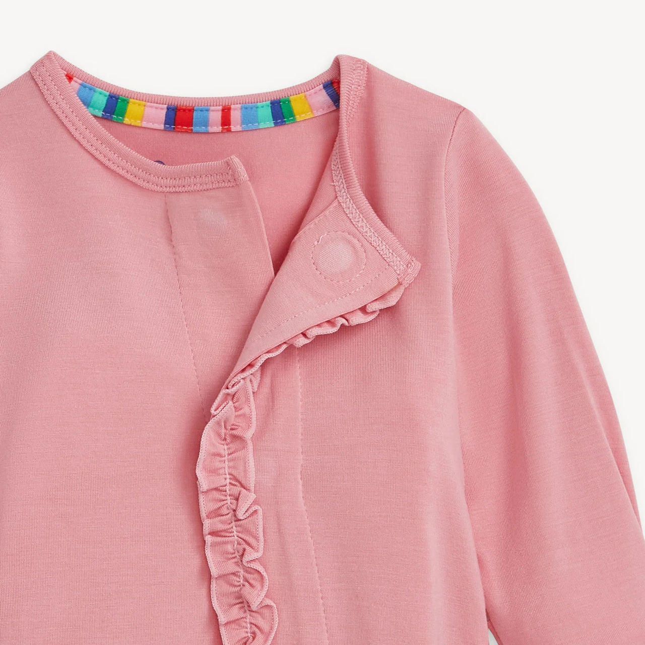 Tickled pink Modal Magnetic Footie with Ruffles