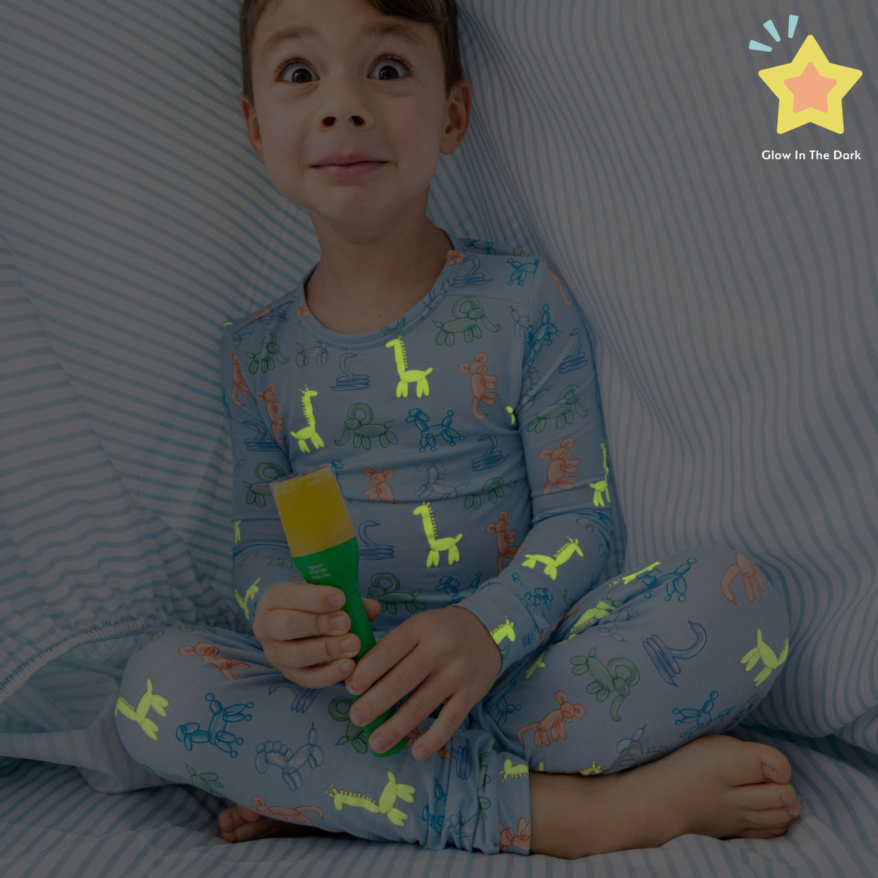 2-Piece Pajama Set | Blue Party Animals Glow in the Dark
